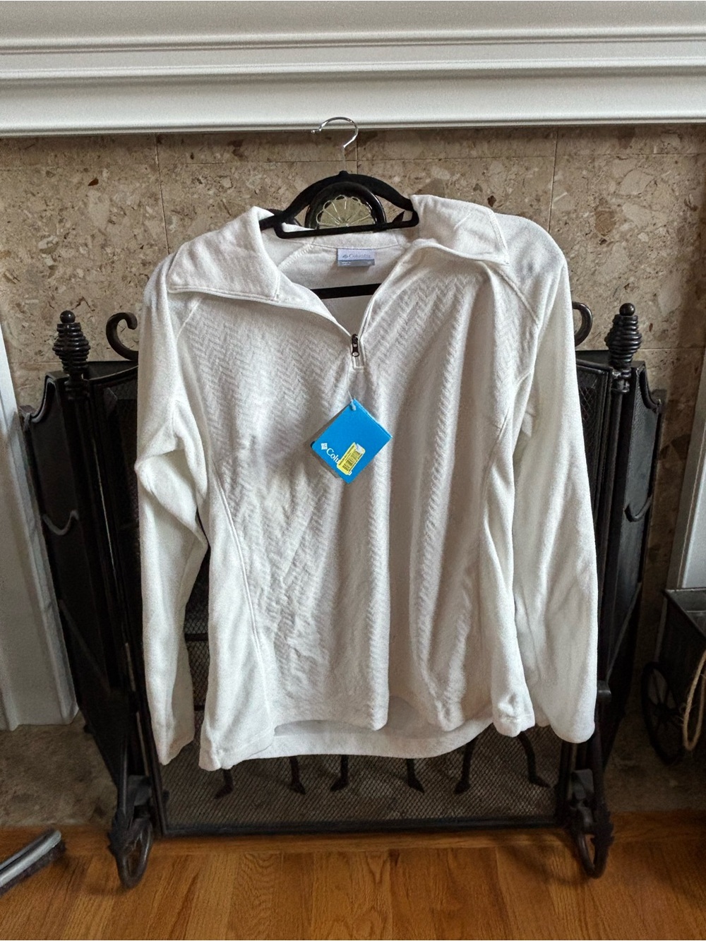 NWT Columbia Sportswear White Chevron Textured Full Zip / Quarter Zip size XL